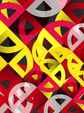 Kağıt daire kesim, mozaik mix geometrik desen tasarım