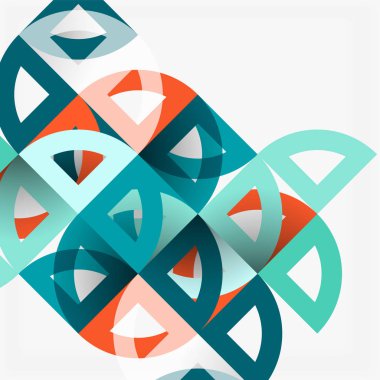 Kağıt daire kesim, mozaik mix geometrik desen tasarım