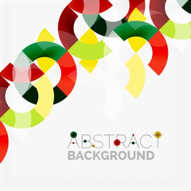 Modern geometrik desen tasarım gri arka plan üzerinde renkli halkalar