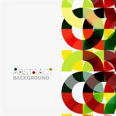 Modern geometrik desen tasarım gri arka plan üzerinde renkli halkalar