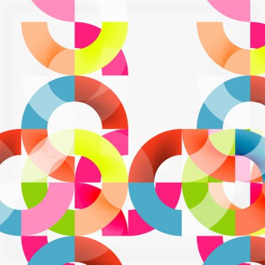 Modern geometrik desen tasarım gri arka plan üzerinde renkli halkalar