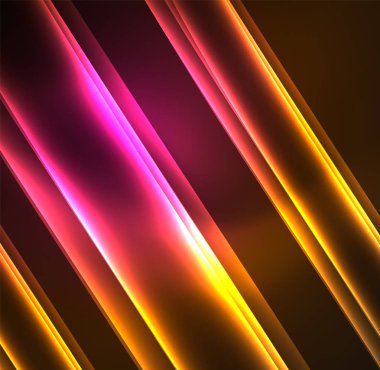 Enerji hatları, karanlıkta parlayan dalgalar vektör arka plan