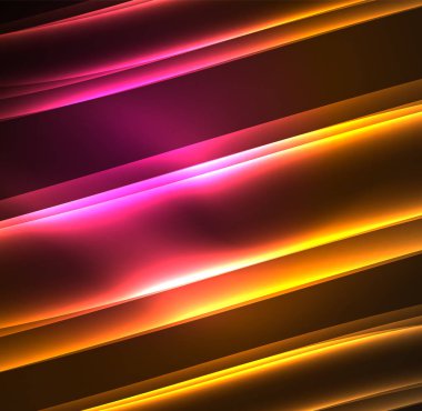 Enerji hatları, karanlıkta parlayan dalgalar vektör arka plan