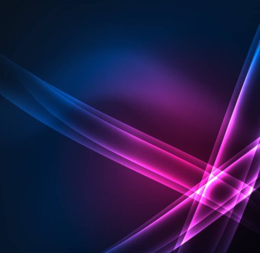 Enerji hatları, karanlıkta parlayan dalgalar vektör arka plan