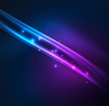 Enerji hatları, karanlıkta parlayan dalgalar vektör arka plan