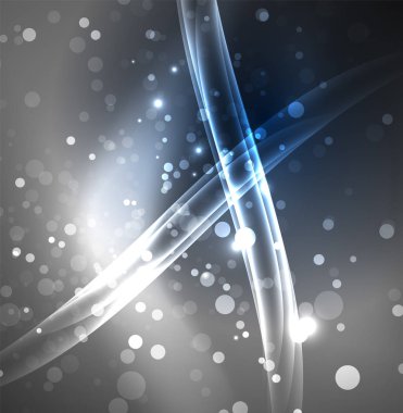 Enerji hatları, karanlıkta parlayan dalgalar vektör arka plan