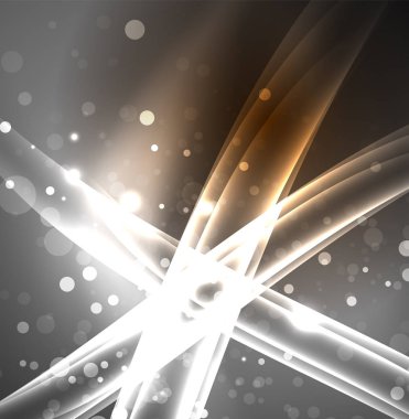 Enerji hatları, karanlıkta parlayan dalgalar vektör arka plan