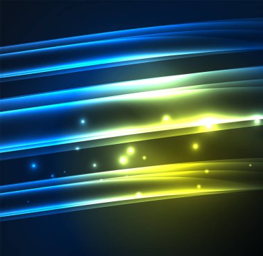 Enerji hatları, karanlıkta parlayan dalgalar vektör arka plan