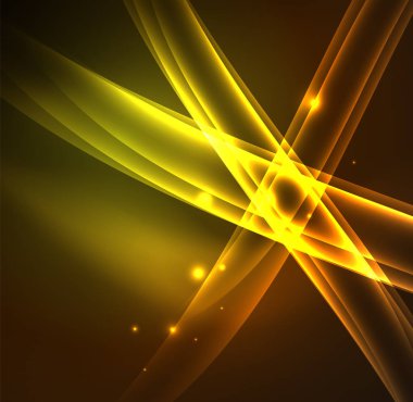 Enerji hatları, karanlıkta parlayan dalgalar vektör arka plan