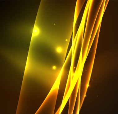 Enerji hatları, karanlıkta parlayan dalgalar vektör arka plan