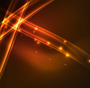 Enerji hatları, karanlıkta parlayan dalgalar vektör arka plan