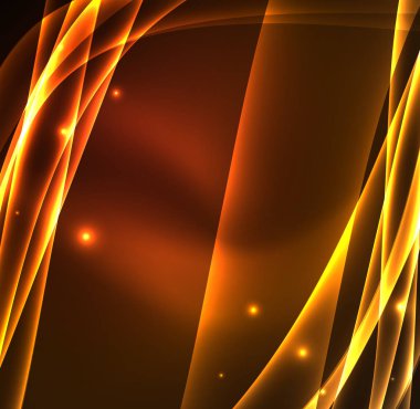 Enerji hatları, karanlıkta parlayan dalgalar vektör arka plan