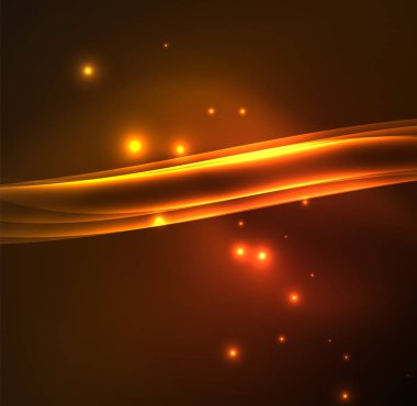 Enerji hatları, karanlıkta parlayan dalgalar vektör arka plan