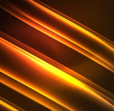 Enerji hatları, karanlıkta parlayan dalgalar vektör arka plan