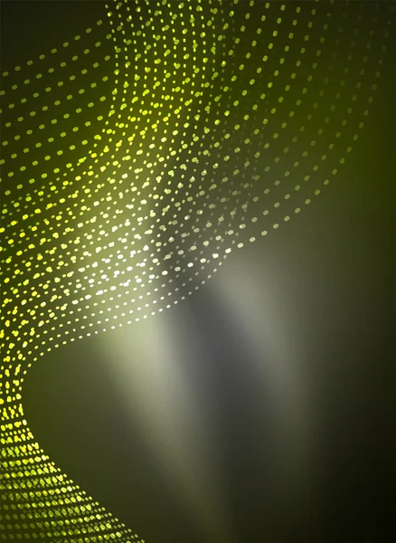 Parçacıklar koyu renk arka plan üzerinde oluşturulan parlayan dalga