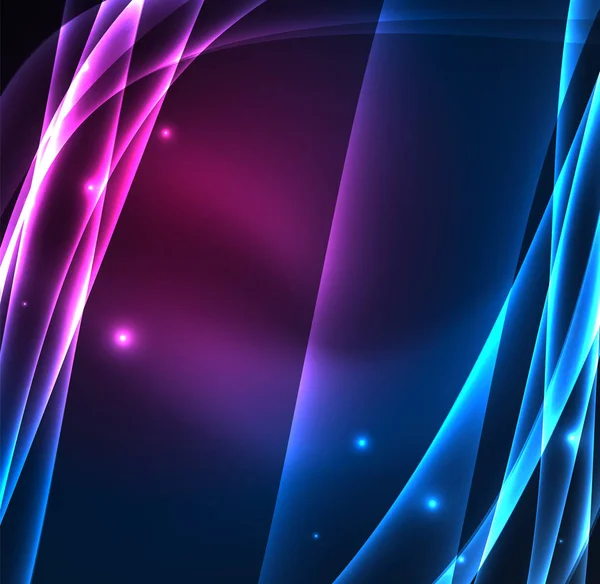 Enerji hatları, karanlıkta parlayan dalgalar vektör arka plan