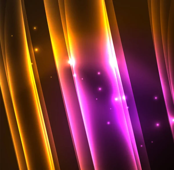 Enerji hatları, karanlıkta parlayan dalgalar vektör arka plan