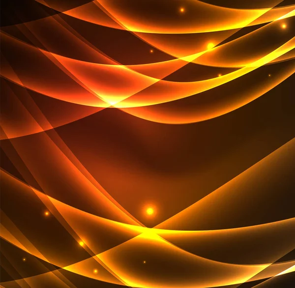 Enerji hatları, karanlıkta parlayan dalgalar vektör arka plan