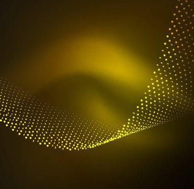 parlayan parçacıkların 3D ışıklı dalga