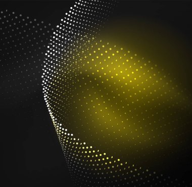 parlayan parçacıkların 3D ışıklı dalga