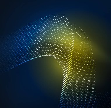 parlayan parçacıkların 3D ışıklı dalga