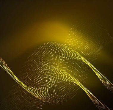 parlayan parçacıkların 3D ışıklı dalga