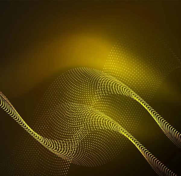 parlayan parçacıkların 3D ışıklı dalga