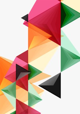 Üçgen düşük Poli vektör a4 boyutu geometrik soyut şablonu