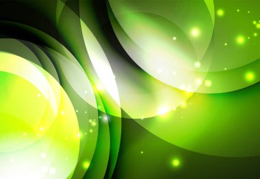 Dijital illüstrasyon, parlayan dalgalar ve daireler