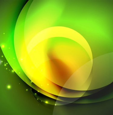 Dijital illüstrasyon, parlayan dalgalar ve daireler