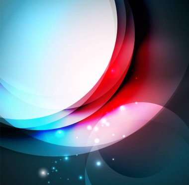 Dijital illüstrasyon, parlayan dalgalar ve daireler