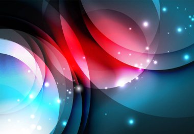 Dijital illüstrasyon, parlayan dalgalar ve daireler