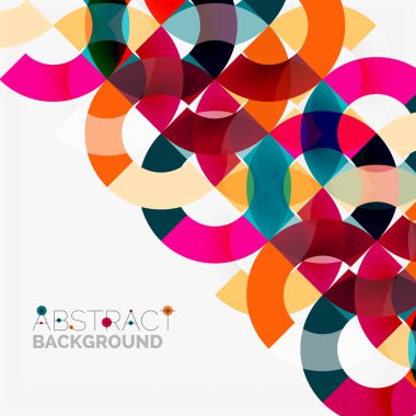 Modern geometrik desen tasarım gri arka plan üzerinde renkli halkalar