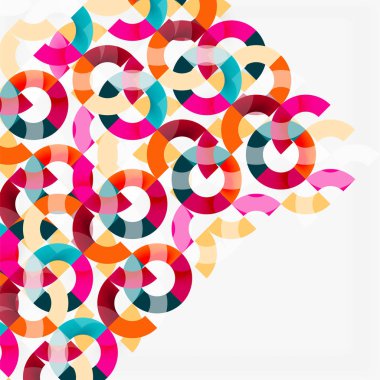 Modern geometrik desen tasarım gri arka plan üzerinde renkli halkalar