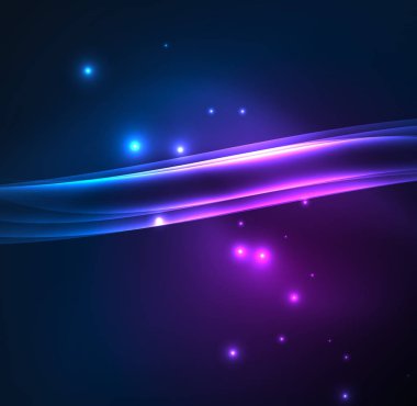 Enerji hatları, karanlıkta parlayan dalgalar vektör arka plan