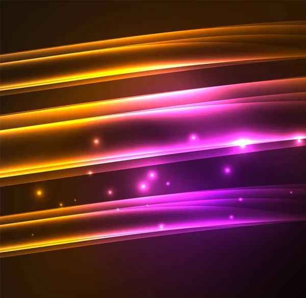 Enerji hatları, karanlıkta parlayan dalgalar vektör arka plan