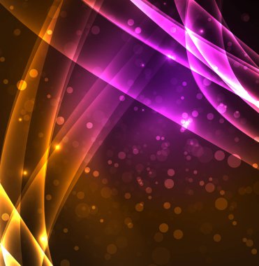 Enerji hatları, karanlıkta parlayan dalgalar vektör arka plan