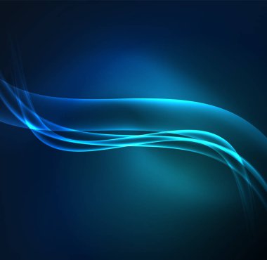 Enerji hatları, karanlıkta parlayan dalgalar vektör arka plan