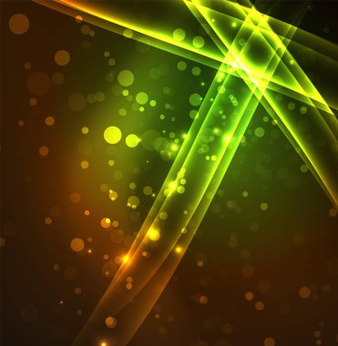 Enerji hatları, karanlıkta parlayan dalgalar vektör arka plan