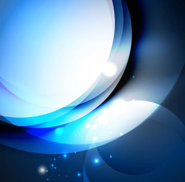 Dijital illüstrasyon, parlayan dalgalar ve daireler