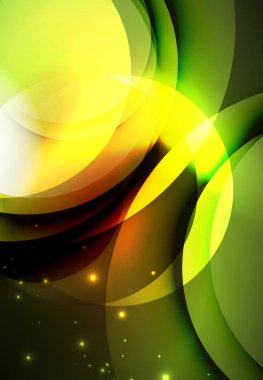 Dijital illüstrasyon, parlayan dalgalar ve daireler