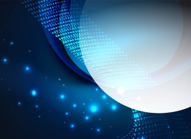 Parçacıklar koyu renk arka plan üzerinde oluşturulan parlayan dalga