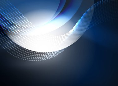 Parçacıklar koyu renk arka plan üzerinde oluşturulan parlayan dalga