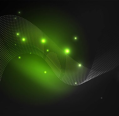 parlayan parçacıkların 3D ışıklı dalga