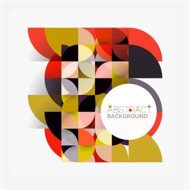 Kağıt daire kesim, mozaik mix geometrik desen tasarım