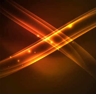 Enerji hatları, karanlıkta parlayan dalgalar vektör arka plan