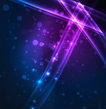 Enerji hatları, karanlıkta parlayan dalgalar vektör arka plan