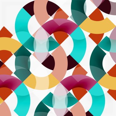 Modern geometrik desen tasarım gri arka plan üzerinde renkli halkalar