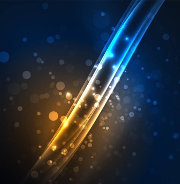 Enerji hatları, karanlıkta parlayan dalgalar vektör arka plan