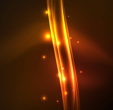 Enerji hatları, karanlıkta parlayan dalgalar vektör arka plan